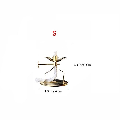 Leadigol Wick Holder Stable Durable Buddha Supplies Alloy Fotang Brass with Wick Oil Lamp Wick Base(S)