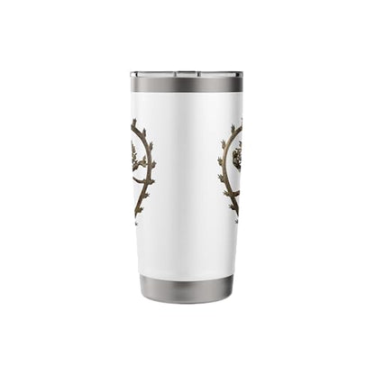 Hindu Shiva Nataraja Dancing Statue Stainless Steel Insulated Tumbler - color: White