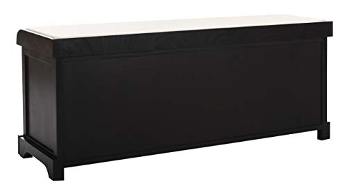 SAFAVIEH Furniture - Lonan Storage Bench - Black - Solid Wood - Farmhouse Lift-Top Design - Ideal for Entryway, Living Room, Hallway, 18" Seat Height (AMH5733E) - color: Black