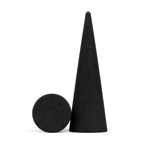 100 Unscented Charcoal Incense Cones 2" TOPFLOW - 100% Natural Blanks - Great for DIY Aromatherapy Incense Making, Burner and Holder