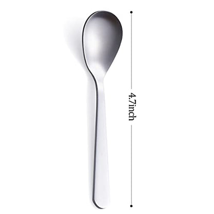 Demitasse Espresso Spoons, Stainless Steel Satin Finish Coffee Spoons, Mini Teaspoons, Sugar Spoons, 4.7-inch, Set of 6, Silver, 6-PIECE, 1 - color: Silver
