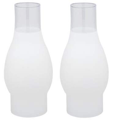 Ciata Oil Lamp, Glass, Victorian Hurricane Chimney Lamp Globe Replacement, 8-1/2 Inch Handblown Frosted Glass Chimney Lamp Shade with 3 Inch Fitter and 4 Inch Bulge - 2 Pack - color: Frosted - 2 Pack, size: 3 Inch - 8-1/2 Inch