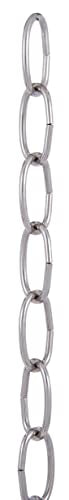 B&P Lamp® Nickel Plated 8 Gauge Oval Chain - color: Satin Nickel Finish