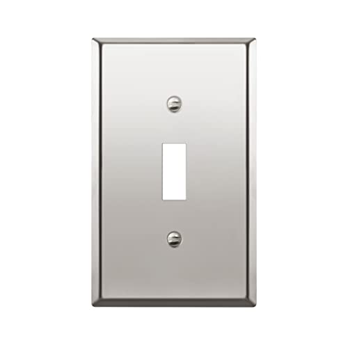 ENERLITES Toggle Switch Metal Wall Plate, 1-Gang, Polished Chrome, Silver - color: Polished Chrome, size: Standard Size