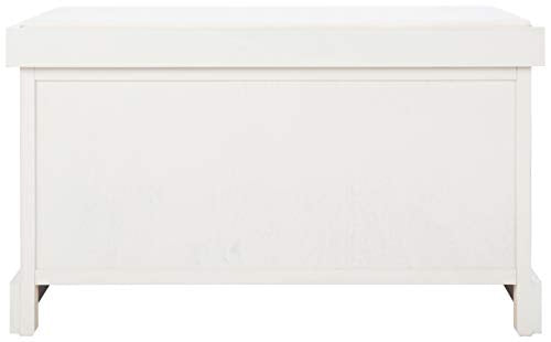 Safavieh Home Collection Landers Distressed White 2-Drawer/Cushion Storage Bench (Fully Assembled) BCH5702A - color: Distressed White
