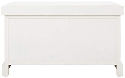 Safavieh Home Collection Landers Distressed White 2-Drawer/Cushion Storage Bench (Fully Assembled) BCH5702A - color: Distressed White