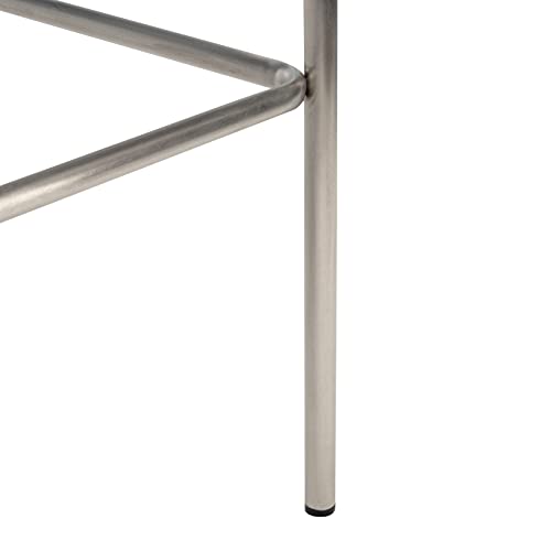SAFAVIEH Home Collection Bahari Black Woven Leather/Silver 26-inch Kitchen Island Breakfast Nook Counter Stool (Fully Assembled) - color: Black/Silver
