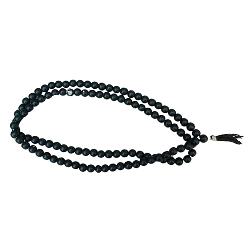 Saligram Mala Prayer Beads – Sacred 108 Beads Tulsi Rosary for Puja, Meditation, Japa & Spiritual Healing | Shaligram Mala for Vishnu & Shiv Bhakti | Hindu Religious Japamala for Daily Worship