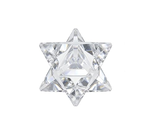 Natural Crystal Quartz Merkaba Sculpture Clear Quartz Merkaba for Healing & Balance, Small Merkaba Sculpture for Meditation - color: Crystal Quartz Merkaba
