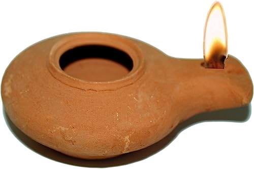 Herodian Ancient Biblical Oil Lamp Replica - color: Clay / Red Color glazed