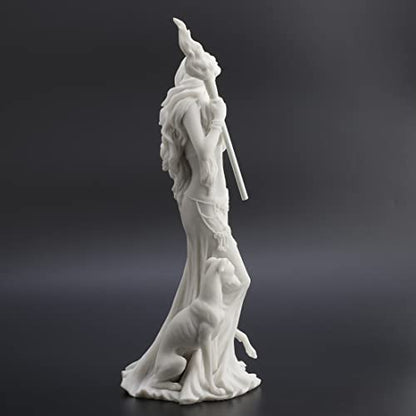Veronese Design 13 3/8 Inch Hecate Greek Goddess of Magic with her Hounds Resin Sculpture Marble White Finish - color: White, size: Large