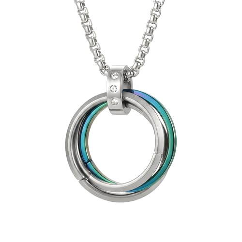 1" Stainless Steel Necklace Charms | Third Eye Vision | Peace Symbol | Finding Your Self | Yin & Yang | Moon Cat | Turtle Power | Flower of Life | | OM | Mystical Spiritual Protection, for Men & Women - style: Rings of Infinity