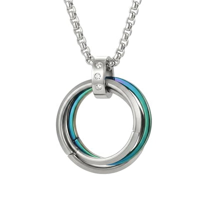 1" Stainless Steel Necklace Charms | Third Eye Vision | Peace Symbol | Finding Your Self | Yin & Yang | Moon Cat | Turtle Power | Flower of Life | | OM | Mystical Spiritual Protection, for Men & Women - style: Rings of Infinity