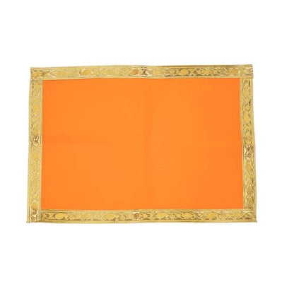 Set of 5 Mat Aasan Pooja Cloth God Idol Puja Temple Altar Cloth (7"X10") - color: Red, Green, Yellow, Blue and Marron
