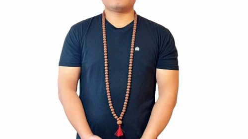 Himalayan organic five face Rudraksha necklace mala. Standard size 108 beads grown up in Himalaya of Nepal without chemical, wax and color treatment
