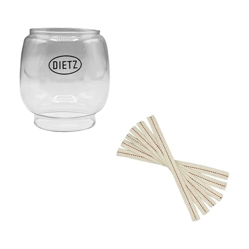 Light of Mine - Dietz #76 Original Lantern with Replacement Wick Strips (#76 Replacement Globe & Wick) - style: #76 Replacement Globe & Wick