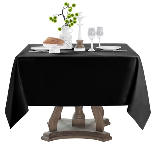 1 Pack Black Square Tablecloths 52x52 Inch for Dining Tables - color: Black, size: 52" x 52" (Square)