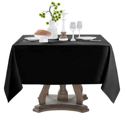 1 Pack Black Square Tablecloths 52x52 Inch for Dining Tables - color: Black, size: 52" x 52" (Square)