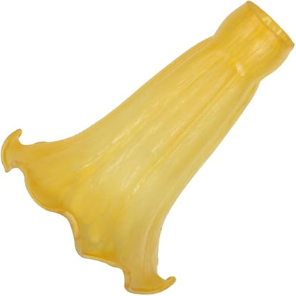Bieye LS98S Lily Flower Blown Glass Lampshade (Yellow, Opening I.D. 0.87" x O.D. 1") - color: Yellow, size: Small I.D. 0.87" x O.D. 1"