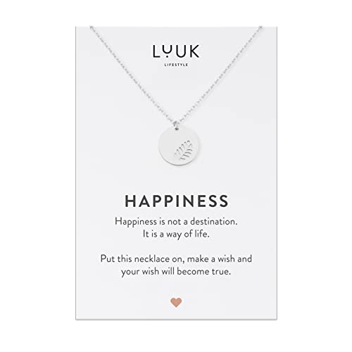 LUUK LIFESTYLE Dainty Stainless Steel Pendant Necklaces Silver Gold Rose - color: Silver, size: Leaf