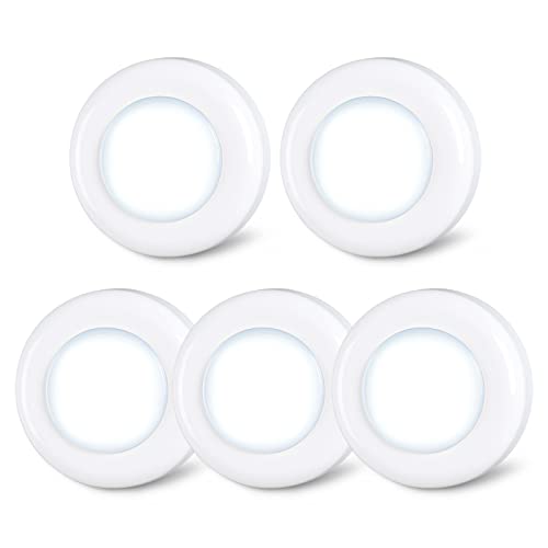 STAR-SPANGLED 2.8” LED Puck Lights Under Cabinet AAA Battery, 5 Pack White - color: White