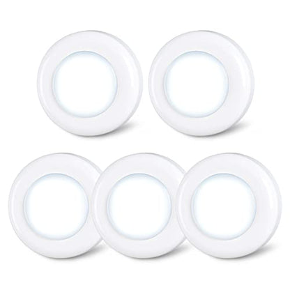 STAR-SPANGLED 2.8” LED Puck Lights Under Cabinet AAA Battery, 5 Pack White - color: White
