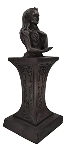 Ebros Neopaganism Wiccan Primary Deity Statue Featuring The Feminine Crescent Moon Triple Goddess Busts On Pedestal Figurine Wicca Home Decor(Feminine Crescent Crowned Celestial Moon Triple Goddess) - color: Feminine Crescent Crowned Celestial Moon Triple