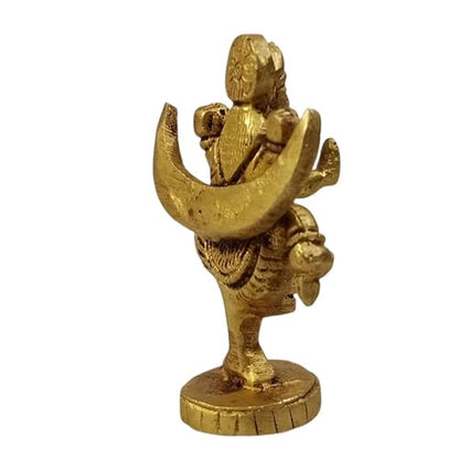Brass Brahmani Maa Idol, 3 Inch, 100g, Handcrafted Brahmani Devi Murti for Home Temple, Pooja Room & Altar Decor