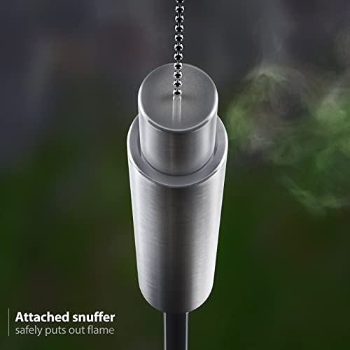 Matney Stainless Steel Outdoor Torches, 5 Ft (2 Pack, Barrel) - size: 2 Pack, style: Barrel
