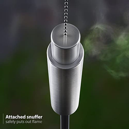 Matney Stainless Steel Outdoor Torches, 5 Ft (2 Pack, Barrel) - size: 2 Pack, style: Barrel