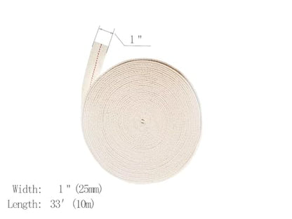 1" Inch Lamp Wick or Lantern Wick -Flat Cotton Oil Wicks for Hurricane Lamp or Kerosene Based Lanterns and Candle Burners，Red Stitch 33ft/ Roll - size: 1"-33feet(10m)