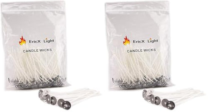 EricX Light 100 Piece Cotton Candle Wick,3.5" Pre-Waxed & Cotton Core,for Candle Making,Candle DIY (Pack of 2) - size: 3.5 inch (Pack of 2)