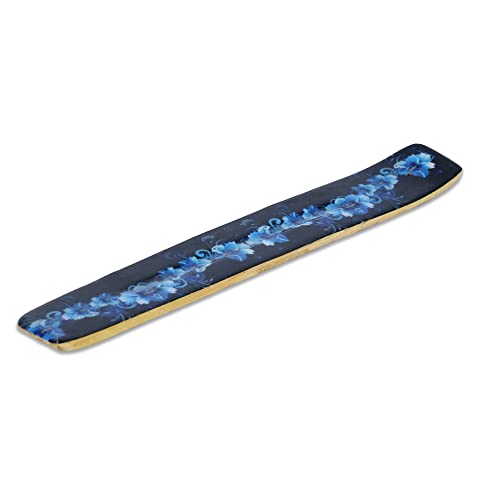 Bless-International Traditional-Handmade-Burner Wooden-Incense-Stick-Holder Ash-Catcher-Stand for-Aromatherapy-Meditation-Yoga (Meditation Time) 10 Inches, Pack of 1 - color: Meditation Time,10 Inch, size: One Holder