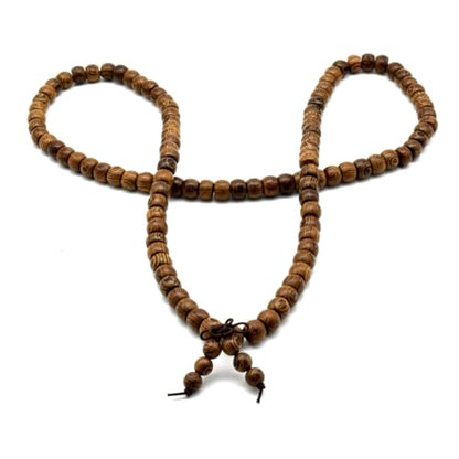 Zen Dear Unisex Natural Wenge Wood Mala Prayer Beads Necklace Bracelet Beads Meditation Buddhist Japa Rosary Mala Bead Yoga - style: 8mm X 10mm 108 beads