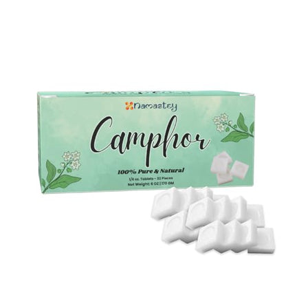 Natural Camphor Blocks | Pure Camphor Tablets for Puja, Aromatherapy & Meditation | Kapoor for Pooja, Alcanfor en Bloques, Alcanfor en Bolitas – 170g (32 Tablets)