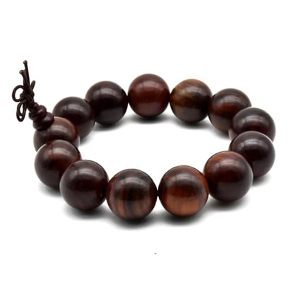 Zen Dear Unisex Natural Rosewood Prayer Beads Buddha Buddhist Prayer Meditation Mala Necklace Bracelet - style: 18mm 13 beads