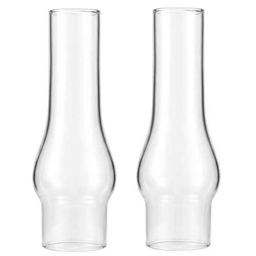 Lewtemi 2 Pcs 1 1/4 Inch Base Tiny Oil Lamp Chimney Kerosene Lamps Shade Oil Lamp Glass Replacement for Miniature Kerosene Lamps (Classic) - style: Classic