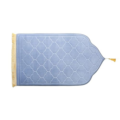 JE JOUE Prayer Rug Muslim Mat Islamic - Thickening Sponge Muslim Rug for Men Women Eid Travel Ramadan, Soft Luxury Great for Knees and Forehead （Gray） - color: Grey