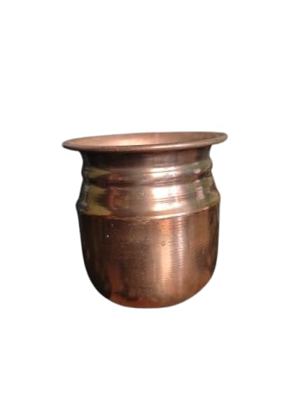 Copper Lota for Puja, Traditional Hindu Kalash Water Pot, Handcrafted Vessel, 200ml