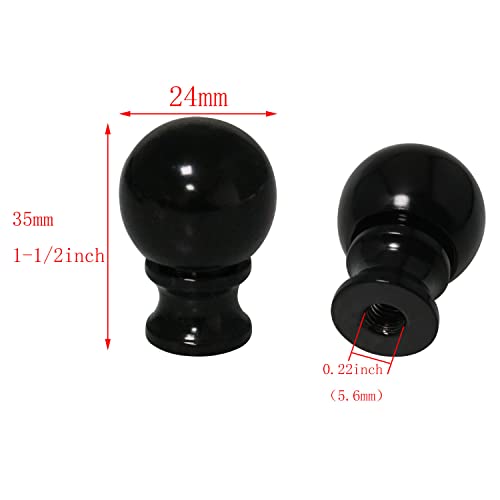 8 Inch Lamp Harp Holder with 1-1/2 Inch Lamp Finial Oil Rubbed Black Steel Ball Knob Lamp Shade Finial for Table and Floor Lamps, Black - size: 8 Inch
