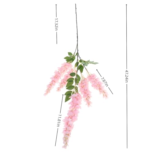 4pcs 47.2in Artificial Fake Wisteria Hanging Flower Garland Silk(pink) - color: Pink