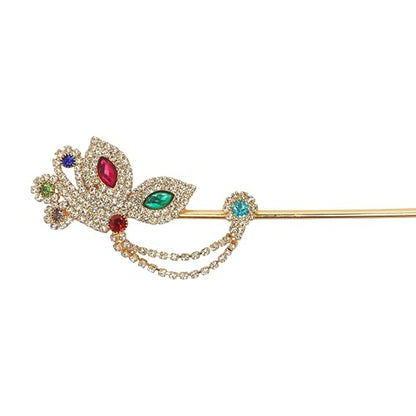 Brass Bansuri for Laddu Gopal God Idol Flute Krishna Temple Pooja -5.5" - color: Flower