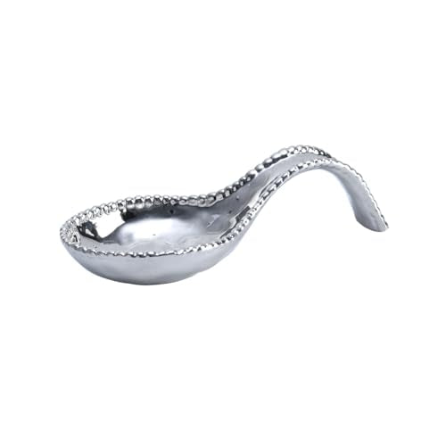Pampa Bay Golden Salerno Titanium-Plated Porcelain Spoon Rest (Silver) - color: Silver