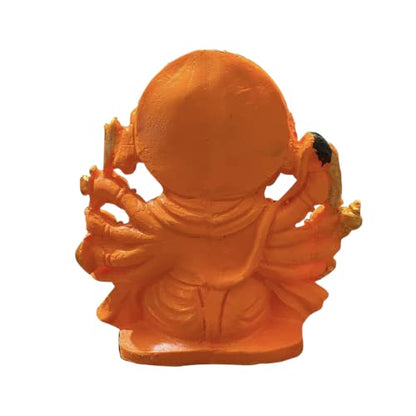 The Advitya Panchmukhi Hanuman Idol |God of Strength & Courage|Orange Hanuman Idol for Car Dashboard, Home, Office|Mandir Showpiece|Vastu Gift|6 Inches