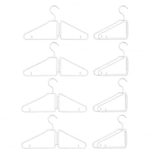 8 Pack Foldable Travel Hangers, White - color: White