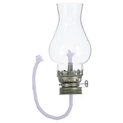ULTECHNOVO Kerosene Lamp Accessory 4.13x1.96In Heat-Resistant Glass – Adjustable Wick Control Smokeless Flame – for Indoor Home Decor Emergency Lighting for Vintage Oil Lamps - color: Silver