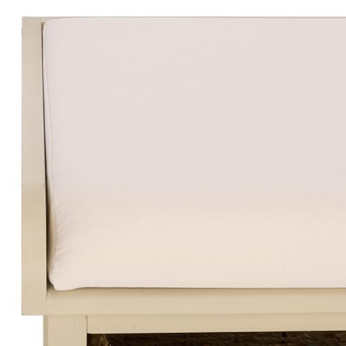 SAFAVIEH Furniture - Lonan Storage Bench - Sand - Solid Wood - Farmhouse Lift-Top Design - Ideal for Entryway, Living Room, Hallway, 18" Seat Height (AMH5733G) - color: Sand