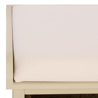 SAFAVIEH Furniture - Lonan Storage Bench - Sand - Solid Wood - Farmhouse Lift-Top Design - Ideal for Entryway, Living Room, Hallway, 18" Seat Height (AMH5733G) - color: Sand