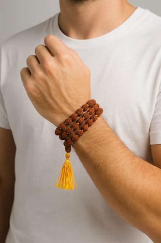 Nepali Rudraksha Mala with Certificate for Wearing and Japa Mala 8mm,(108 Beads Mala)