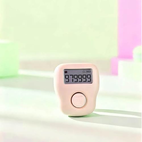 Rechargeable Silent Finger Counter 6 Channels Digital Tasbih Tally Clicker with LED for Prayer Knitting Sports Gift - color: Pink